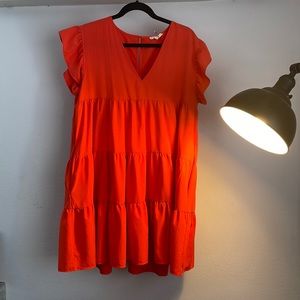 Orange Entro tiered dress